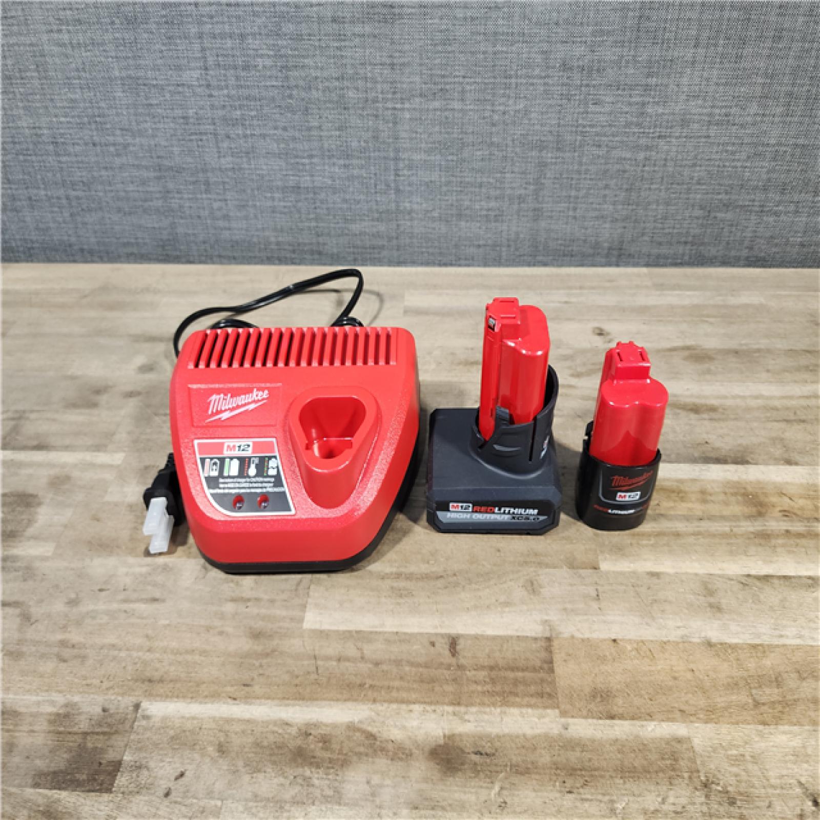 HOUSTON LOCATION - AS-IS (3) Milwaukee M12 FUEL 12V Li-Ion Brushless Cordless Stubby 3/8 in. Impact Wrench Kit W/ (2) BATTERY & CHARGER