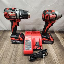 AS-IS- Milwaukee 18V Cordless Brushed 2-Tool Drill/Driver and Impact Driver Kit
