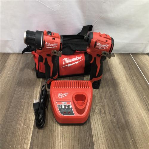 AS-IS Milwaukee 12-Volt Lithium-Ion Brushless Cordless Subcompact Drill and Impact Driver Combo Kit