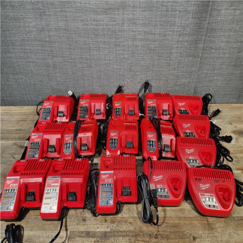 HOUSTON LOCATION - AS-IS MILWAUKEE BATTERY CHARGER PACK QTY - 16