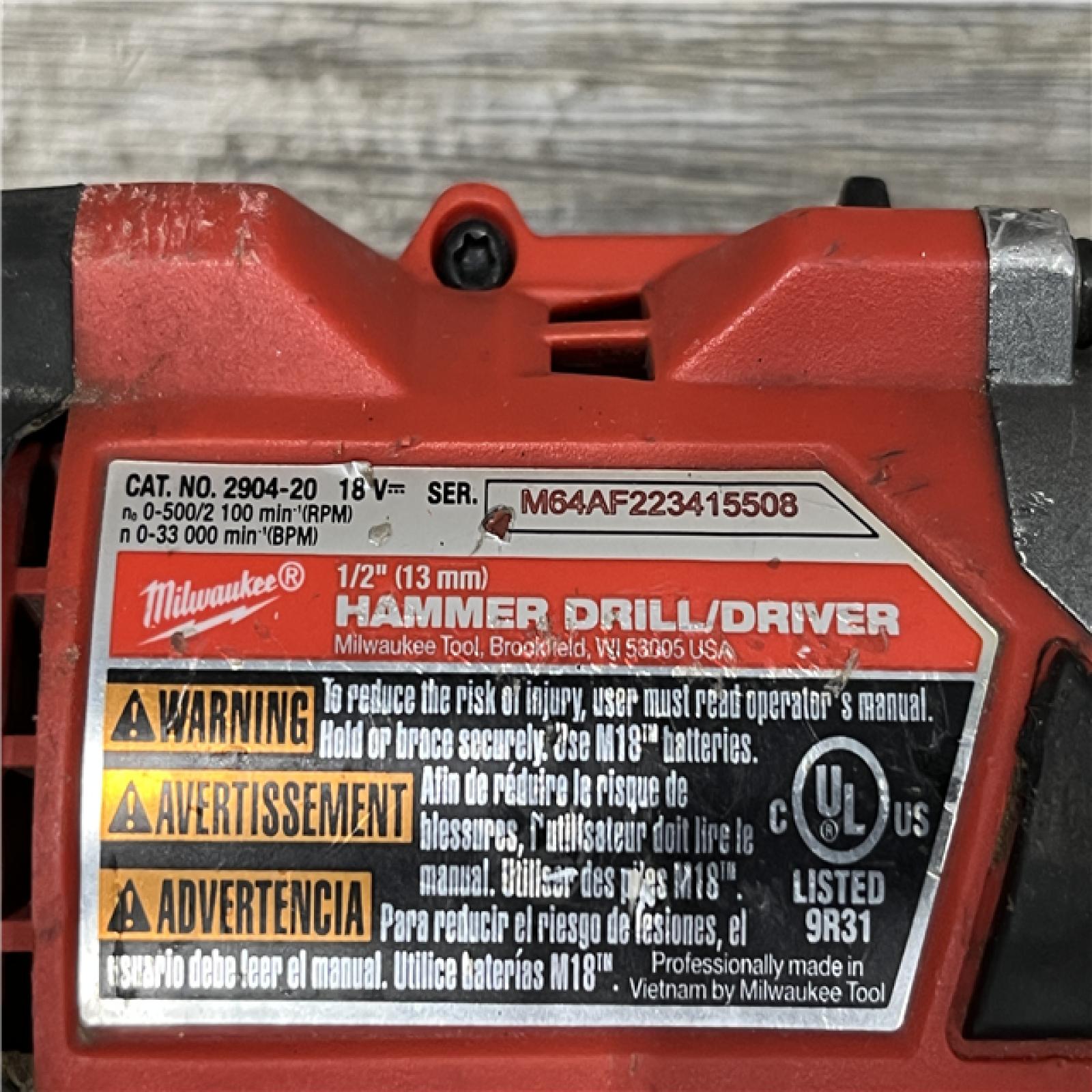 AS-IS Milwaukee FUEL 18V Lithium-Ion Brushless Cordless 1/2 in. Hammer Drill Driver Kit