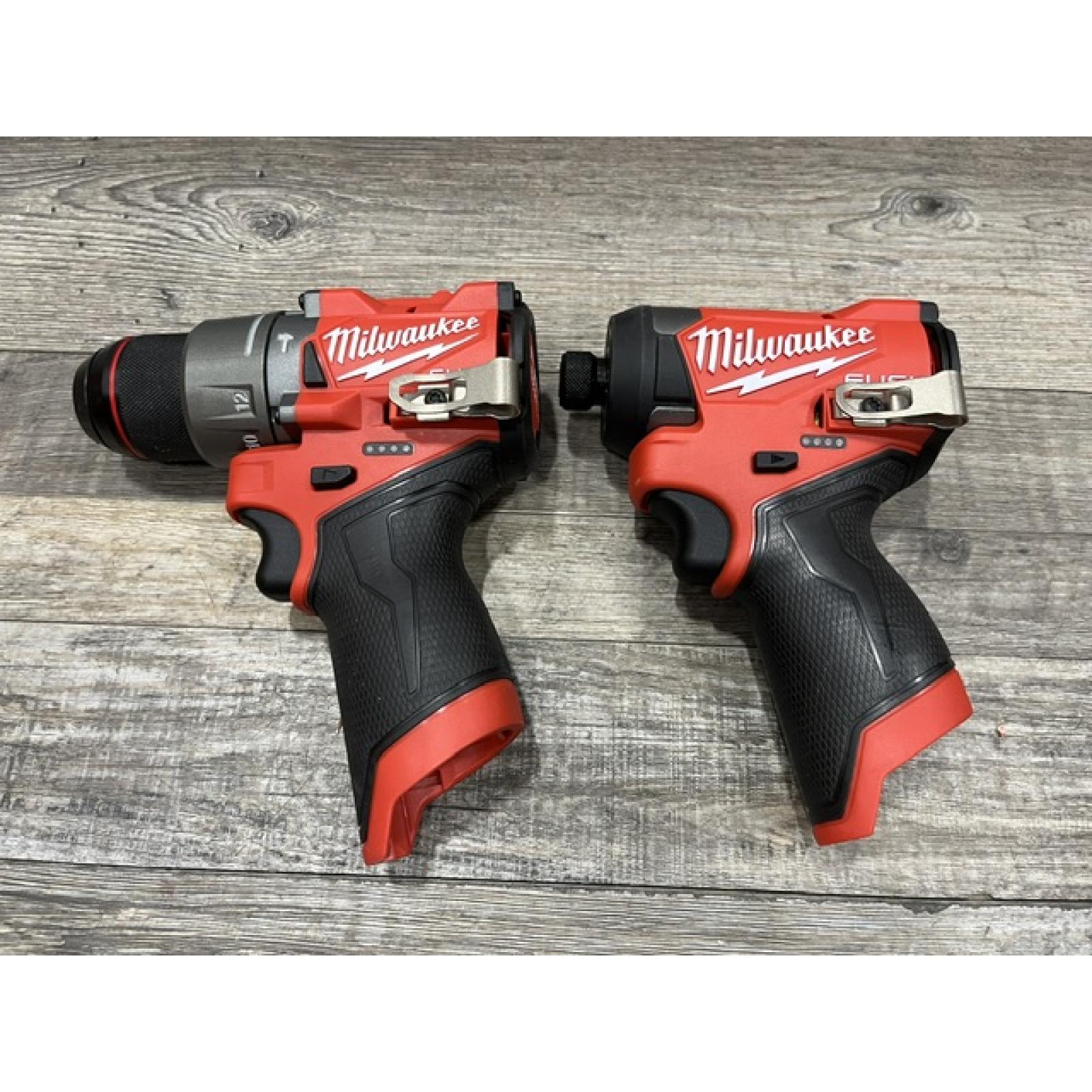 AS-IS Milwaukee FUEL 12-Volt Lithium-Ion Brushless Cordless Hammer Drill and Impact Driver Combo Kit