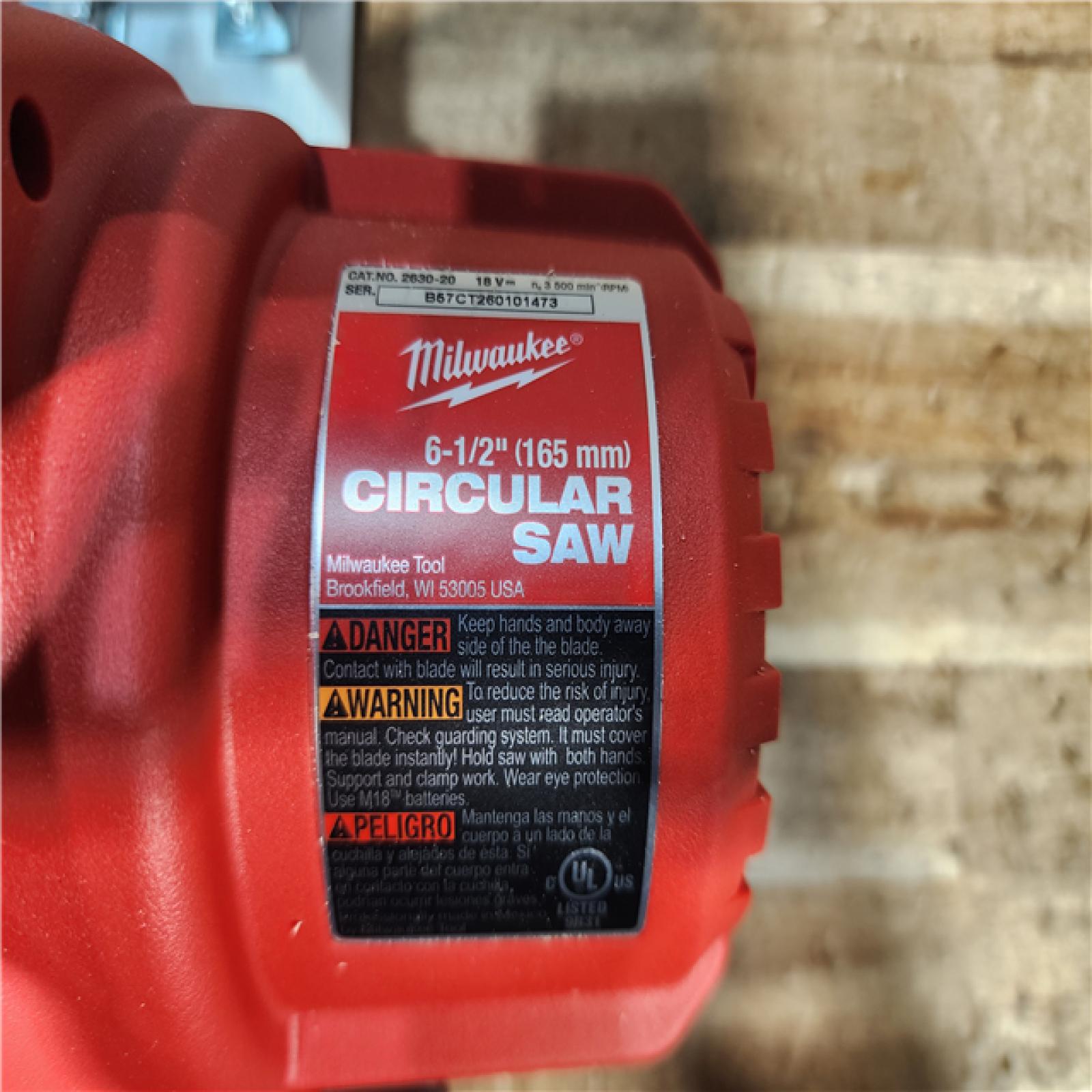 HOUSTON LOCATION - AS - IS Milwaukee 18V Lithium-Ion Cordless 6-1/2 in. Circular Saw (Tool-Only)
