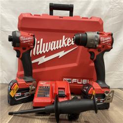 AS-IS Milwaukee M18 FUEL 18V Lithium-Ion Brushless Cordless Hammer Drill and Impact Driver Combo Kit