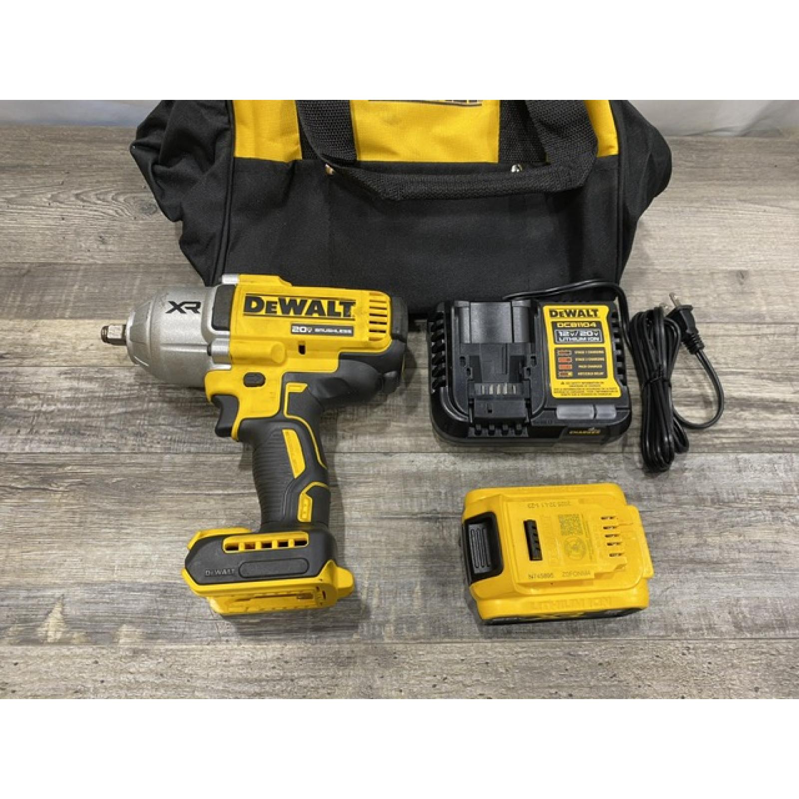 AS-IS DEWALT 20V MAX Lithium-Ion Cordless 1/2 in. Impact Wrench Kit