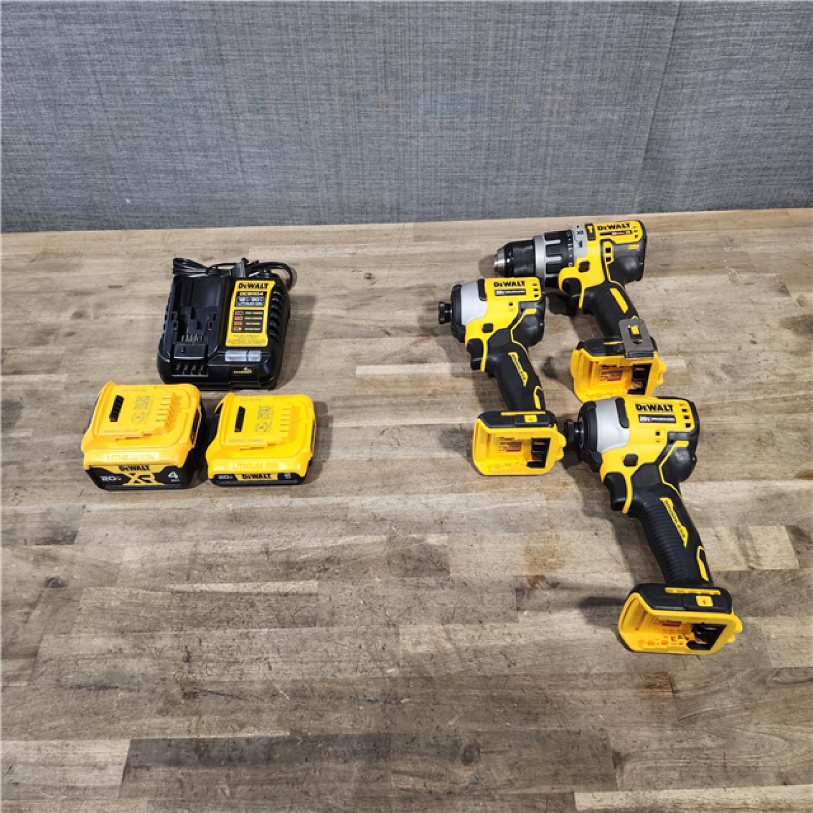 HOUSTON LOCATION - AS-IS DEWALT 3 TOOL COMBO KIT W/ (2) BATTERY & CHARGER