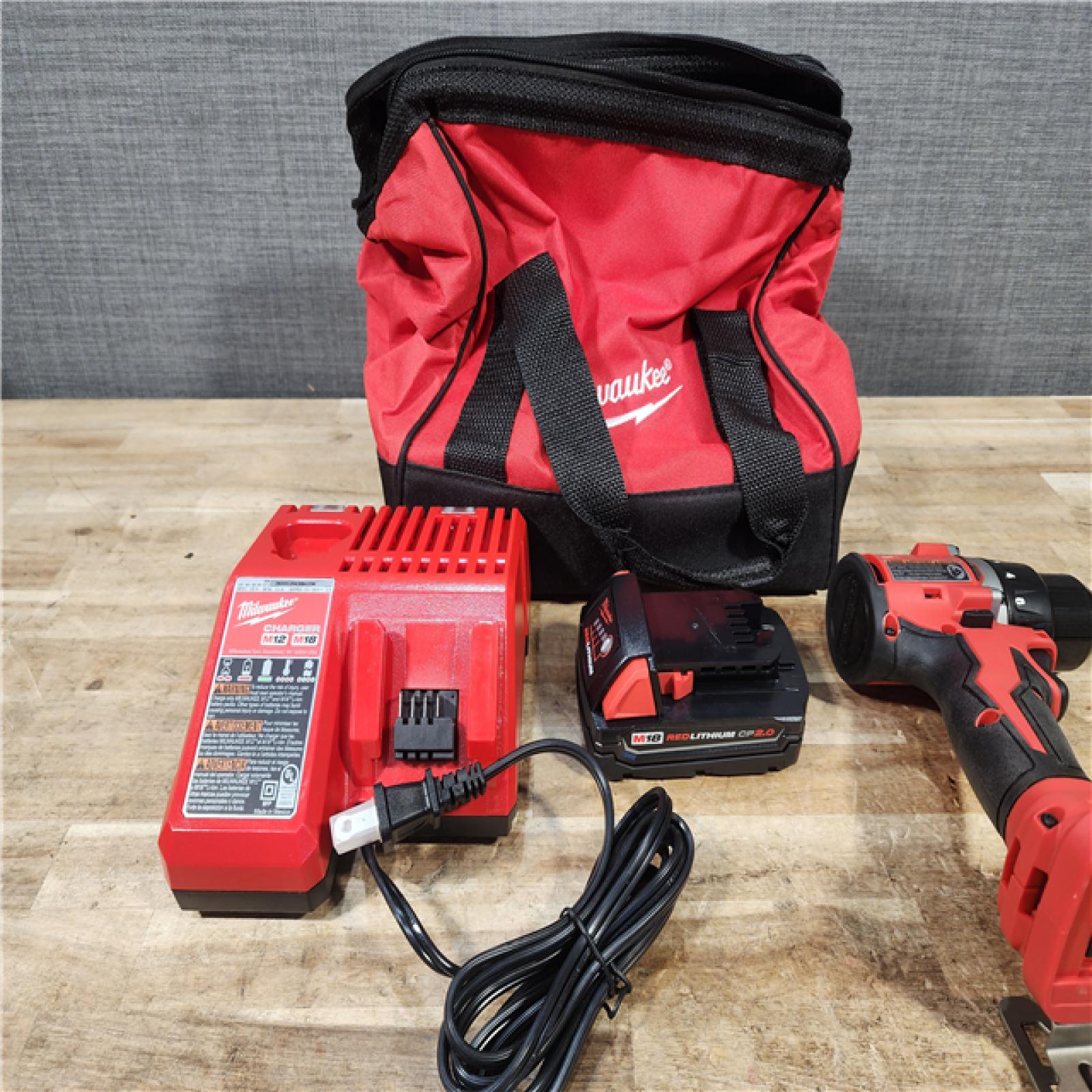 HOUSTON LOCATION - AS - IS Milwaukee 18V Lithium-Ion Brushless Cordless 1/2 in. Compact Drill/Driver with kit