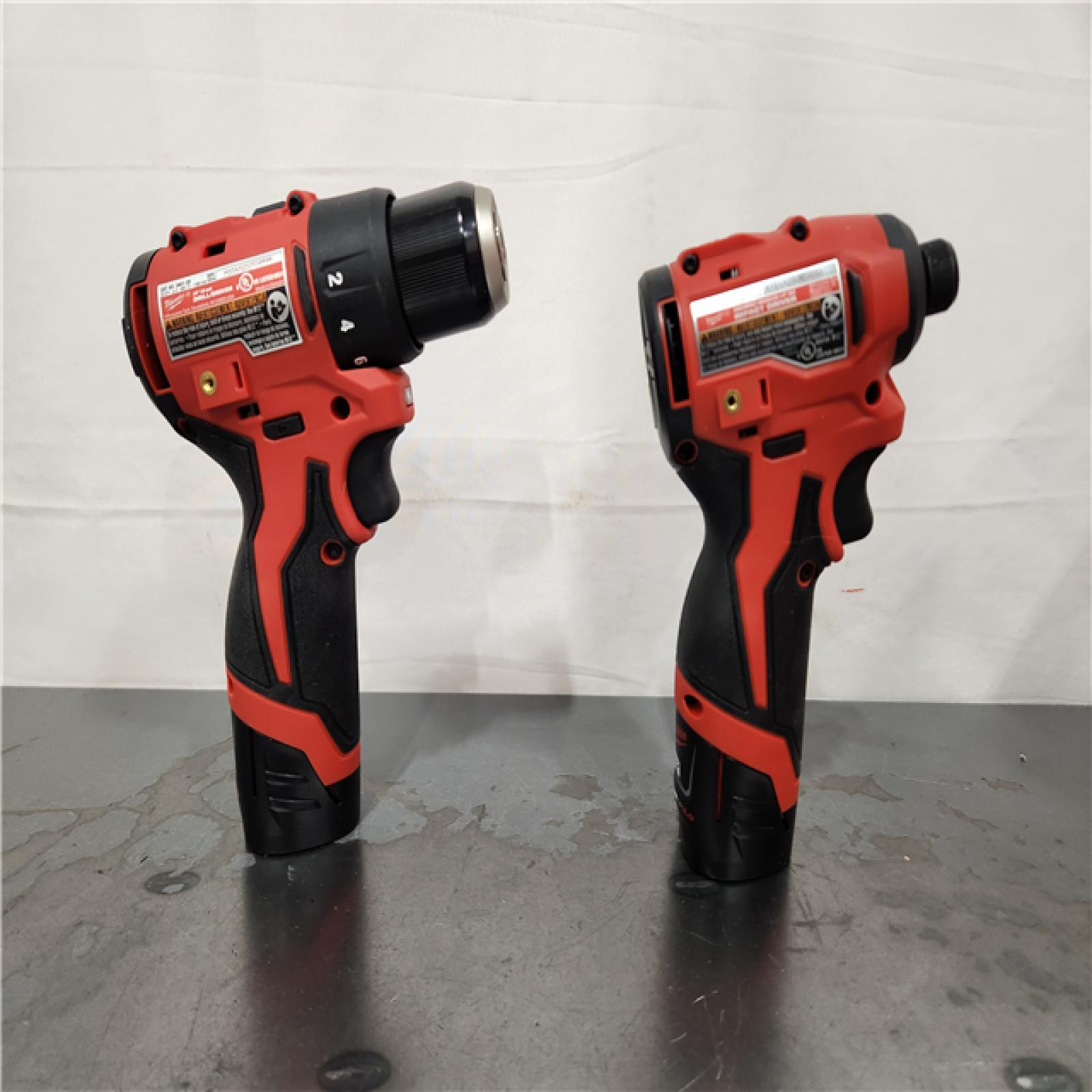 AS-IS- M12 12-Volt Lithium-Ion Brushless Cordless Subcompact Drill and Impact Driver Combo Kit W/2 Batteries and Bag (2-Tool)