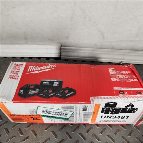 Houston location- AS-IS Milwaukee M18 18-Volt Lithium-Ion High Output 12.0Ah Battery with Two 3.0Ah Batteries (3-Pack)