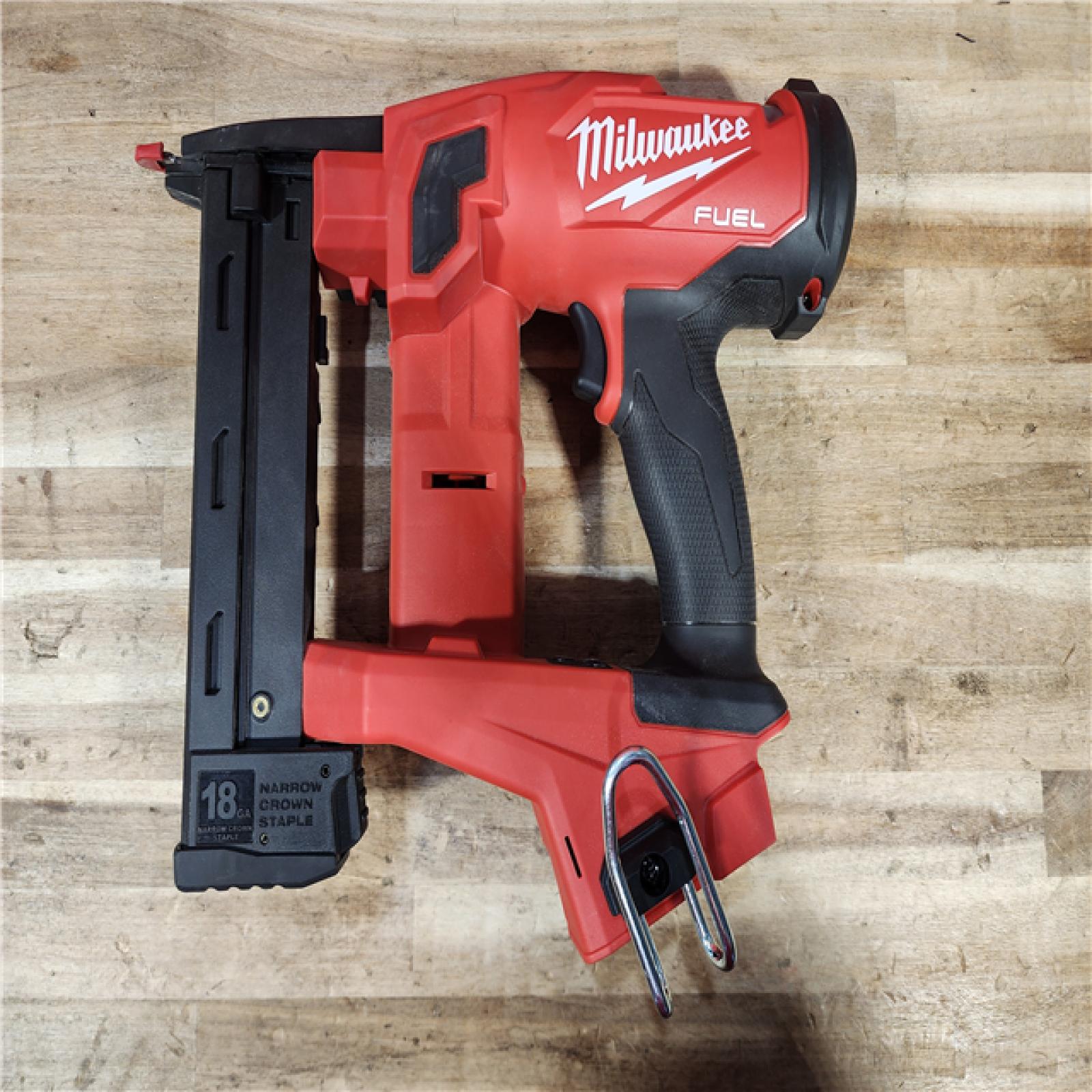 HOUSTON LOCATION - AS-IS (APPEARS LIKE NEW) Milwaukee FUEL 18-Volt Lithium-Ion Brushless Cordless 18-Gauge 1/4 in. Narrow Crown Stapler (Tool-Only)