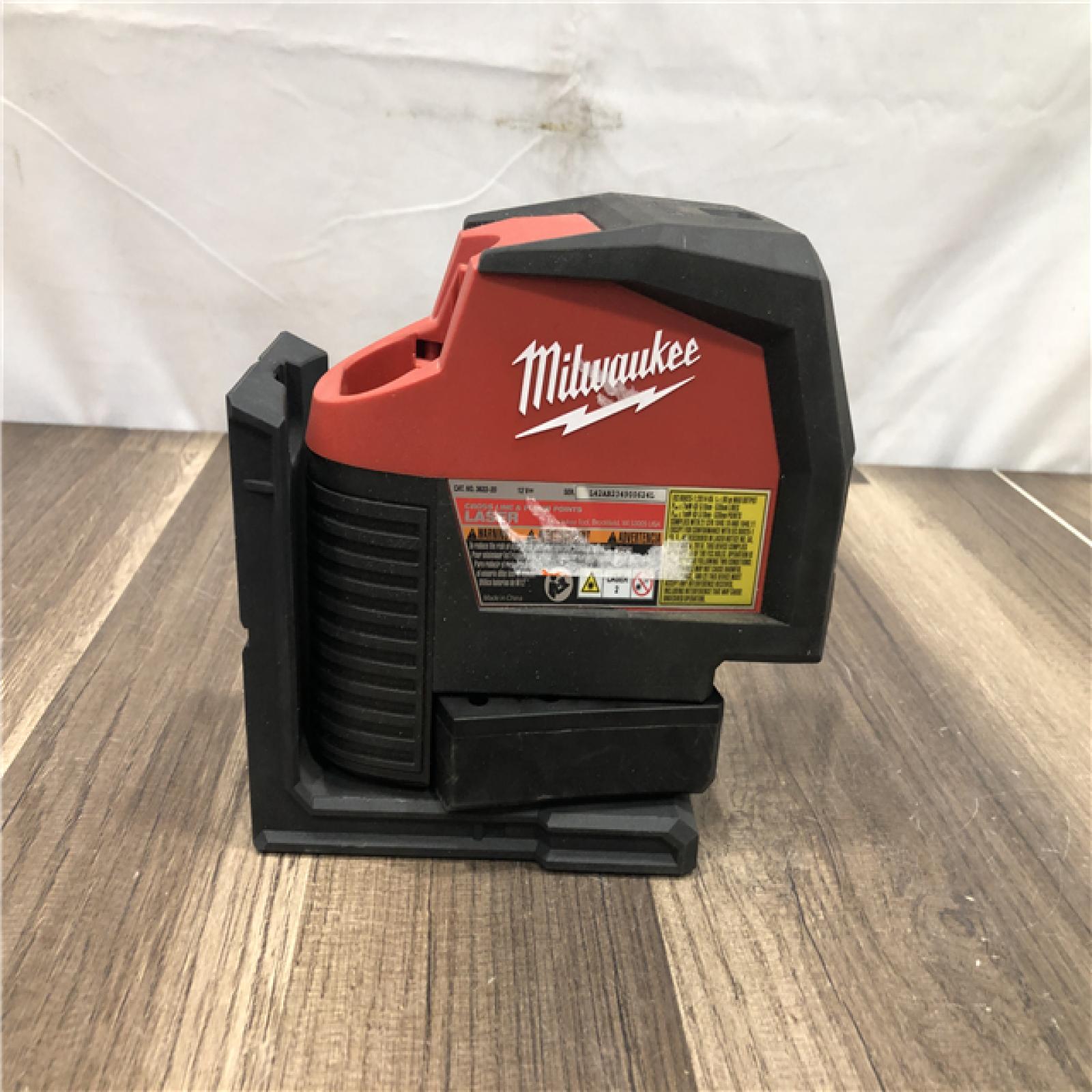 AS-IS Milwaukee 12-Volt Lithium-Ion Cordless Green 125 ft. Cross Line and Plumb Points Laser Level (Tool-Only)