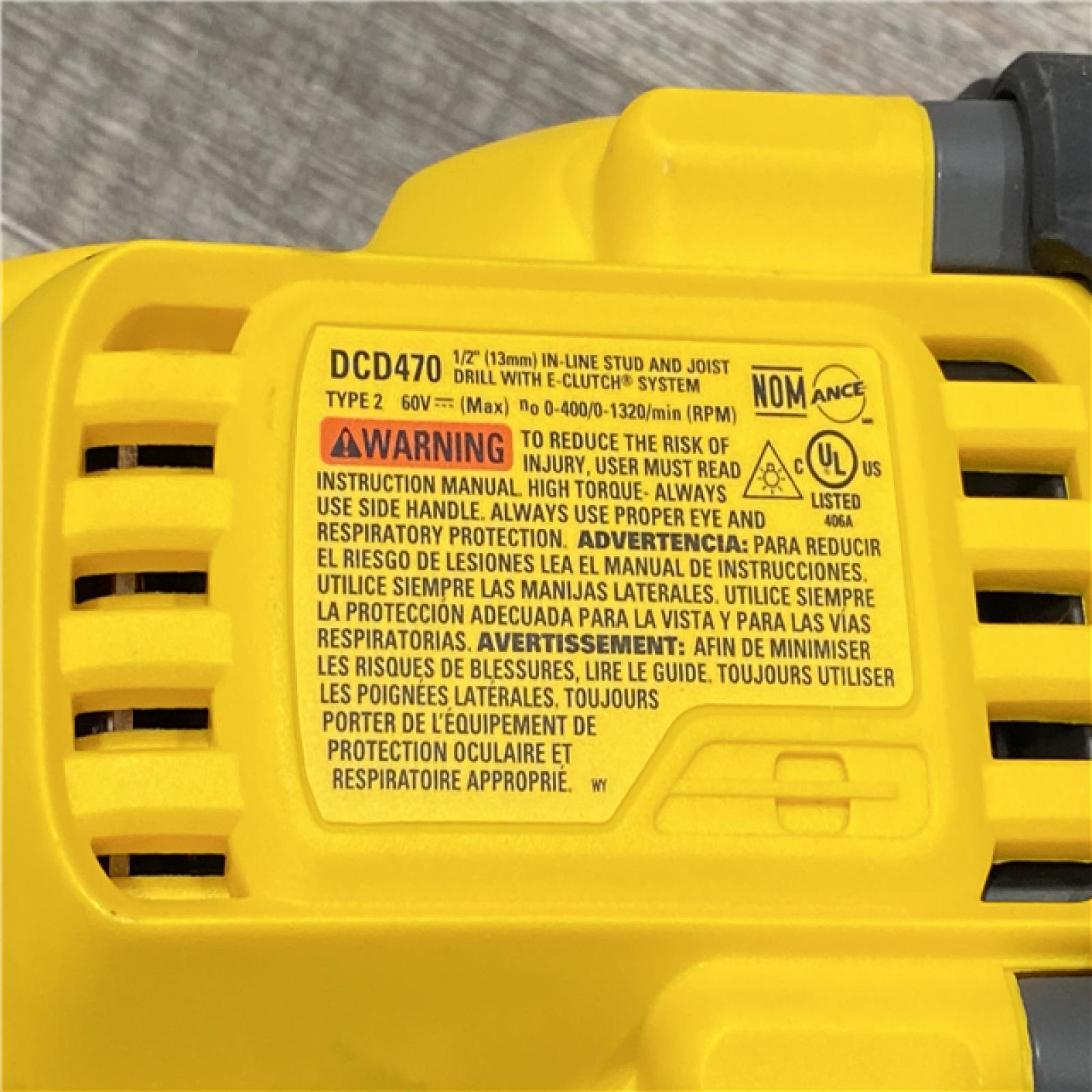 AS-IS DEWALT FLEXVOLT 60V MAX Cordless In-line 1/2 in. Stud and Joist Drill with E-Clutch (Tool Only)