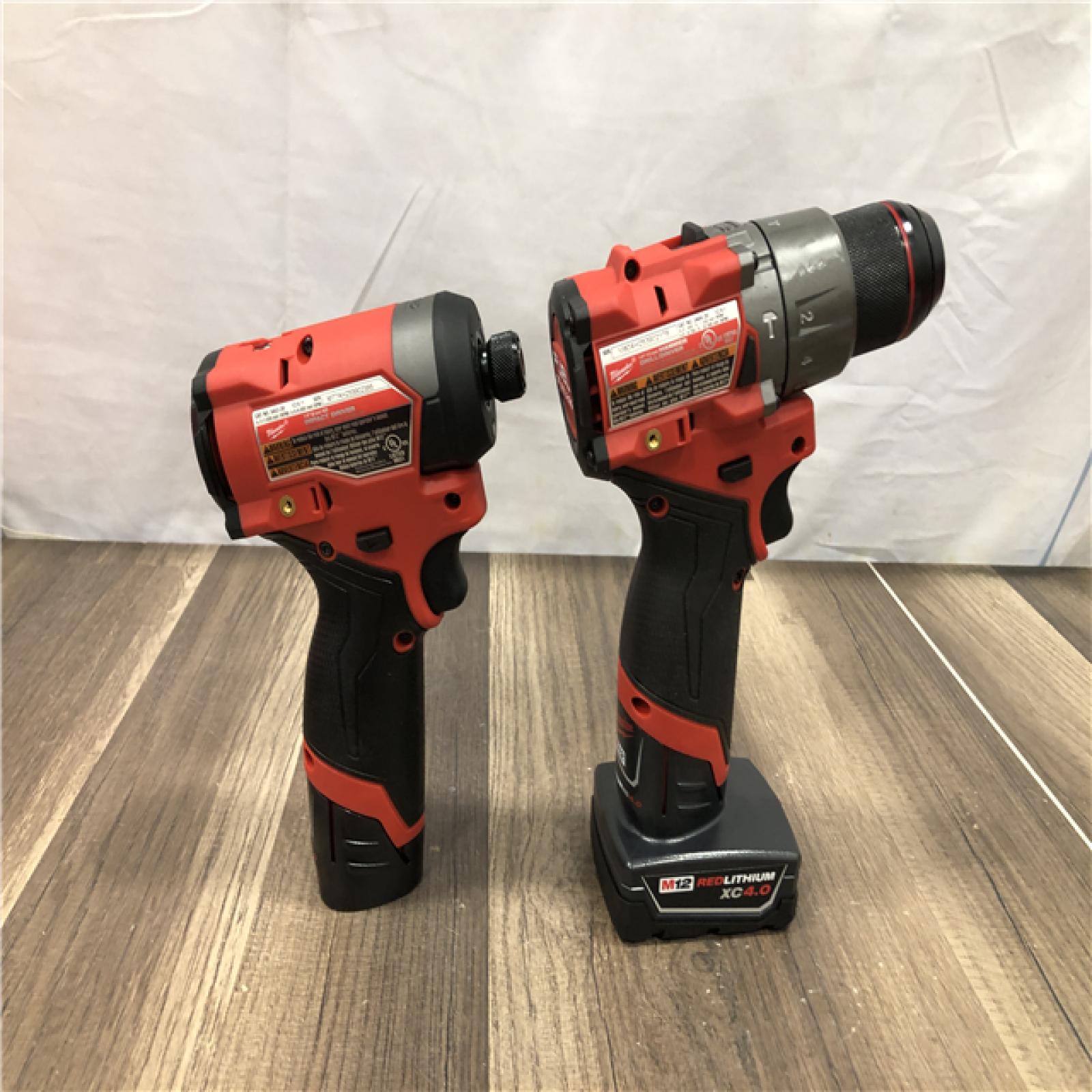 AS-IS Milwaukee FUEL 12-Volt Lithium-Ion Brushless Cordless Hammer Drill and Impact Driver Combo Kit