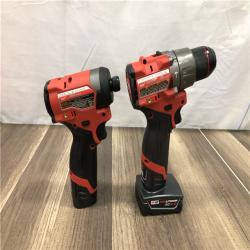 AS-IS Milwaukee FUEL 12-Volt Lithium-Ion Brushless Cordless Hammer Drill and Impact Driver Combo Kit