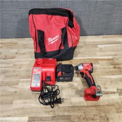 HOUSTON LOCATION - AS - IS Milwaukee 18-Volt Lithium-Ion Compact Brushless Cordless 1/4 in. Impact Driver Kit