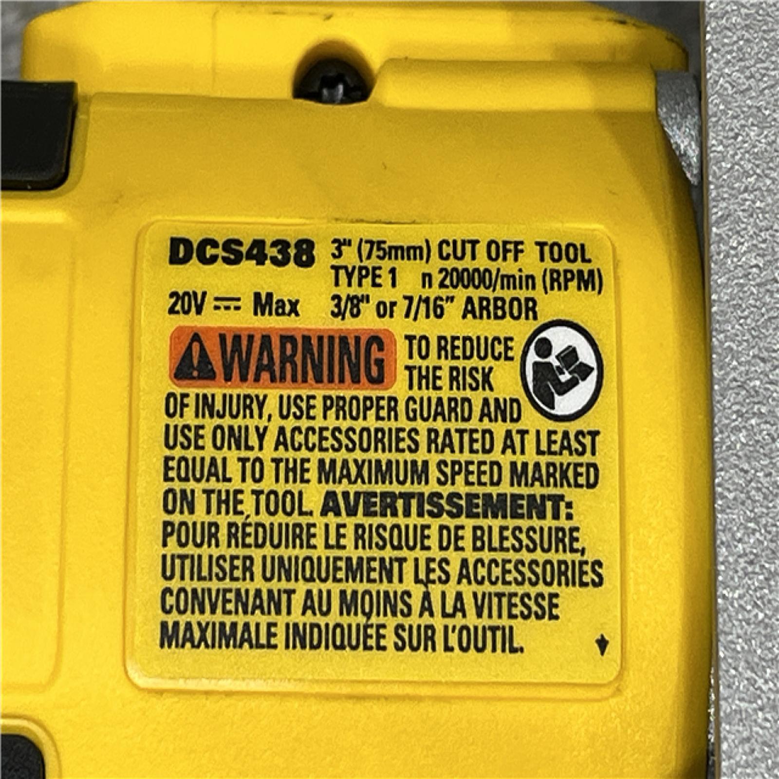 AS-IS DEWALT 20V XR Cordless 3 in. Cut-Off Tool (Tool Only)