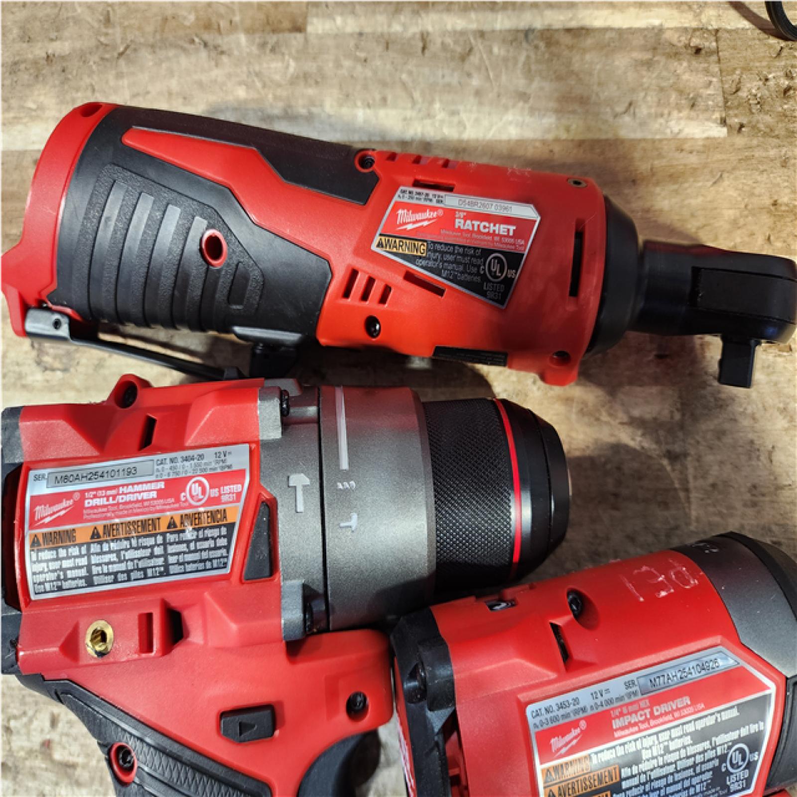 Houston Location AS-IS Milwaukee Drill and Impact and Ratchet