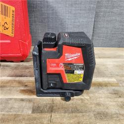 HOUSTON LOCATION - AS-IS MILWAUKEE 100 Ft. REDLITHIUM Lithium-Ion USB Green Rechargeable Cross Line Laser Level