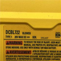 AS-IS DEWALT 20V MAX* XR Brushless Cordless Handheld Blower Kit