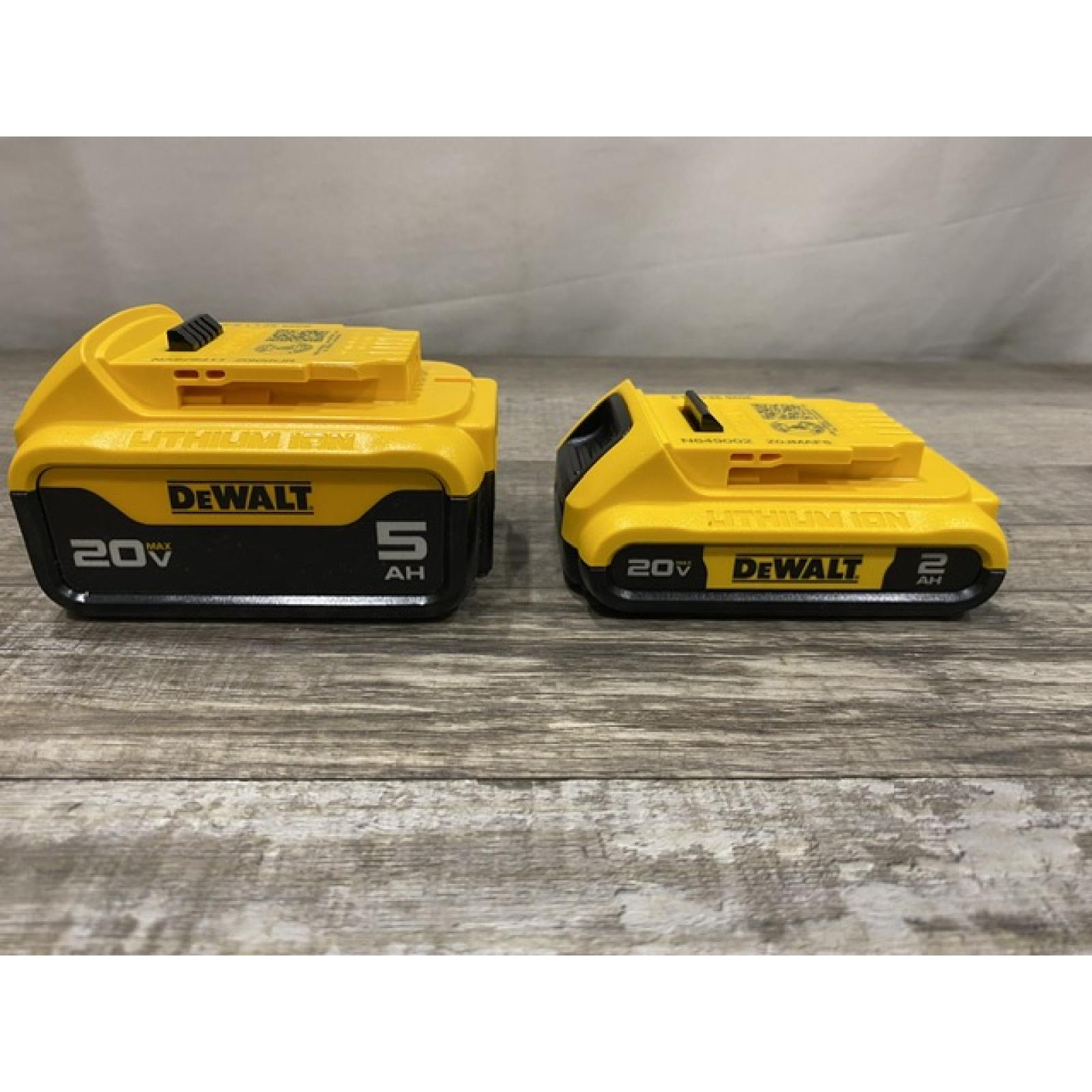 AS-IS DEWALT 20V MAX Lithium-Ion Battery Kit with 5.0Ah and 2.0Ah Battery and Charger