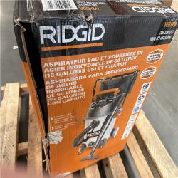 California AS-IS Ridgid 16 Gallon Stainless Steel Wet/Dry Vac with Cart