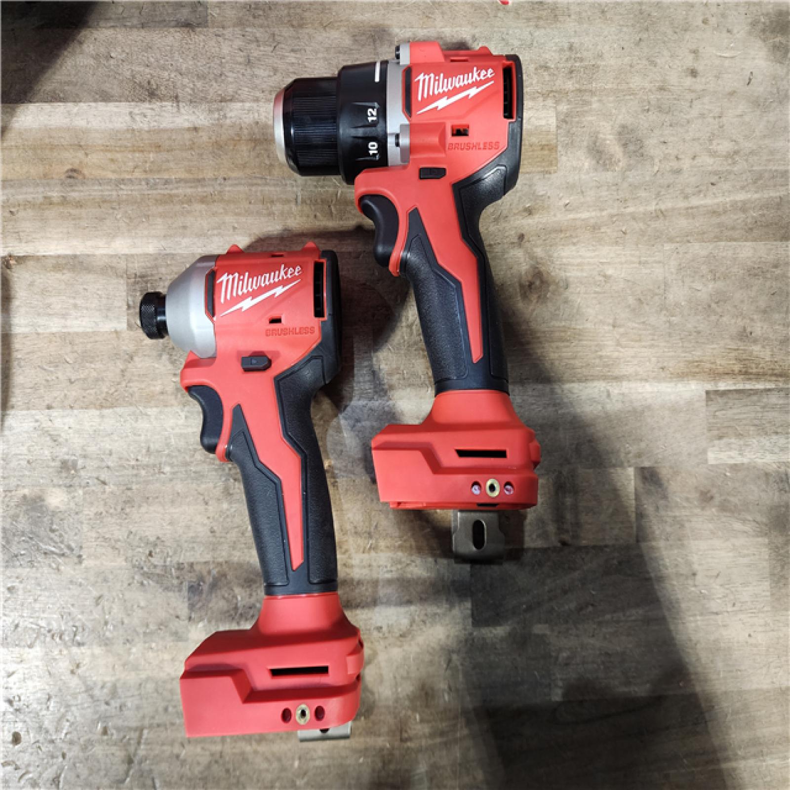 HOUSTON LOCATION - AS-IS Milwaukee M18 18V Lithium-Ion Brushless Cordless Compact Drill/Impact Combo Kit (2-Tool) W/(2) 2.0 Ah Batteries, Charger & Bag