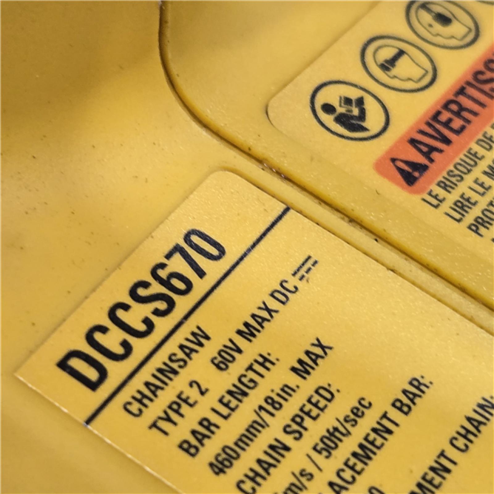 AS-IS DEWALT DCCS670B 16in Chainsaw 60V MAX - (Tool-Only)