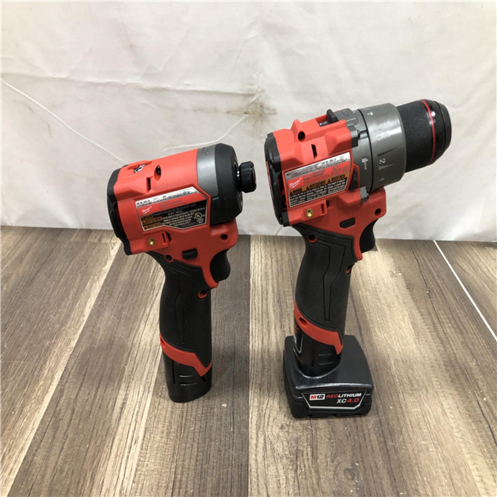 AS-IS Milwaukee FUEL 12-Volt Lithium-Ion Brushless Cordless Hammer Drill and Impact Driver Combo Kit