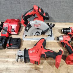 HOUSTON LOCATION - AS-IS Milwaukee M18 18-Volt Lithium-Ion Brushless Cordless 4-Tool Combo Kit