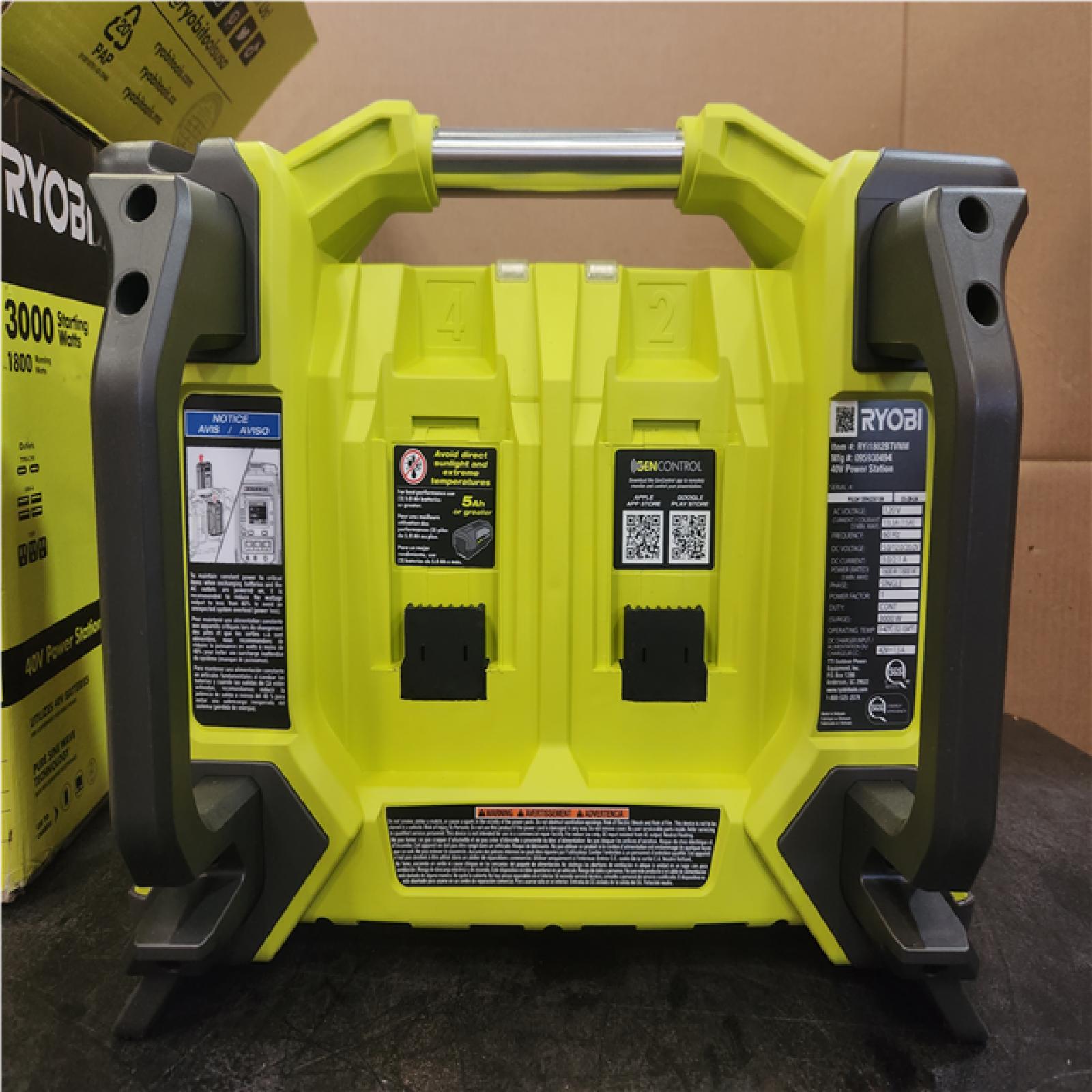 Phoenix NEW RYOBI 40V 1800-Watt Portable Battery Inverter Power Station and 4-Port Charger (Tool Only)