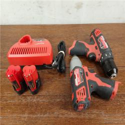 AS-IS Milwaukee M12 Cordless Drill/Driver & Impact Driver (2-Tool) Combo Kit