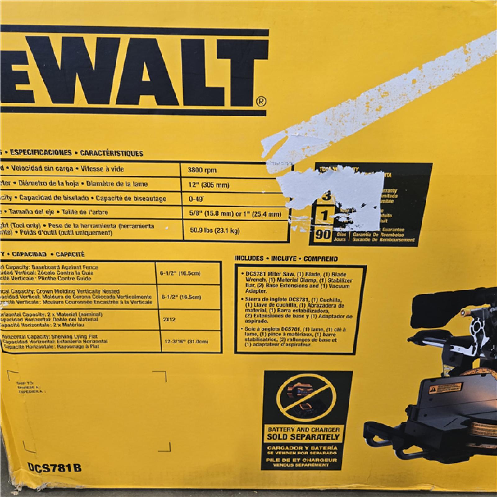 AS-IS DEWALT 60V Lithium-Ion 12 in. Cordless Sliding Miter Saw (Tool Only)
