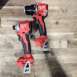 HOUSTON LOCATION - AS-IS M18 18-Volt Lithium-Ion Brushless Cordless Compact Hammer Drill/Impact Combo Kit (2-Tool) with (2) Batteries  Bag