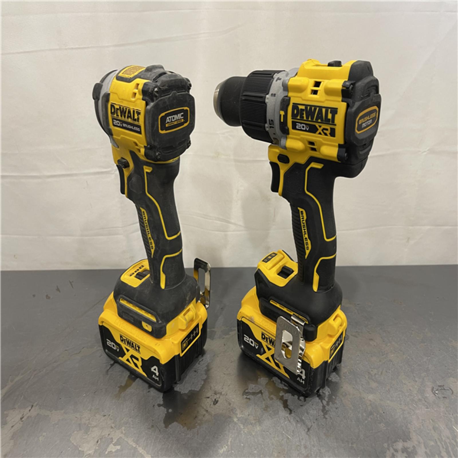 AS-IS - DEWALT 20V MAX XR Hammer Drill and ATOMIC Impact Driver 2 Tool Cordless Combo Kit