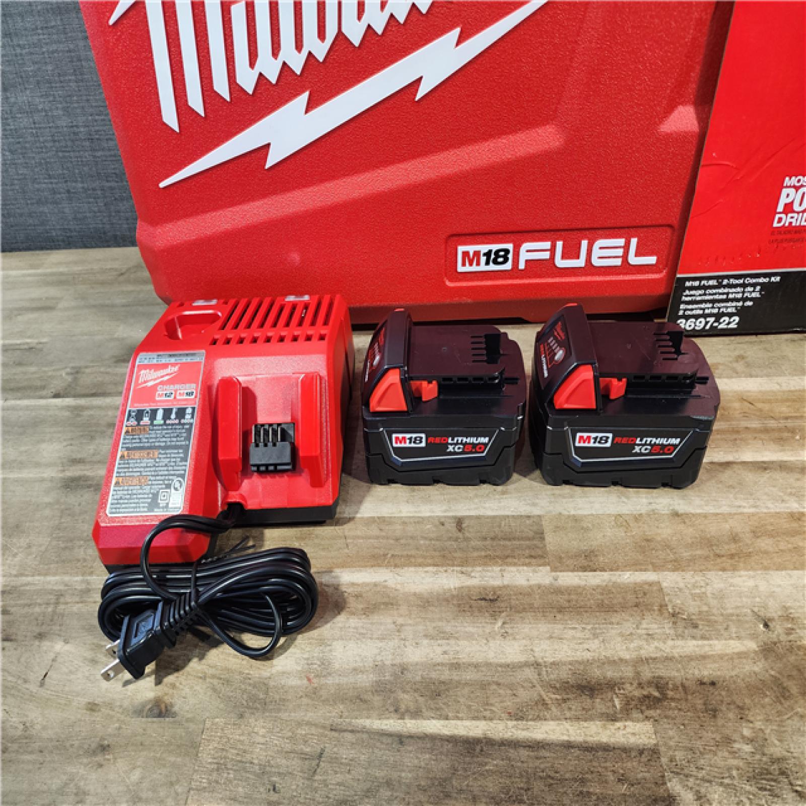 HOUSTON LOCATION - AS-IS (APPEARS LIKE NEW) MILWAUKEE FUEL 18V Lithium-Ion Brushless Cordless Hammer Drill and Impact Driver Combo Kit