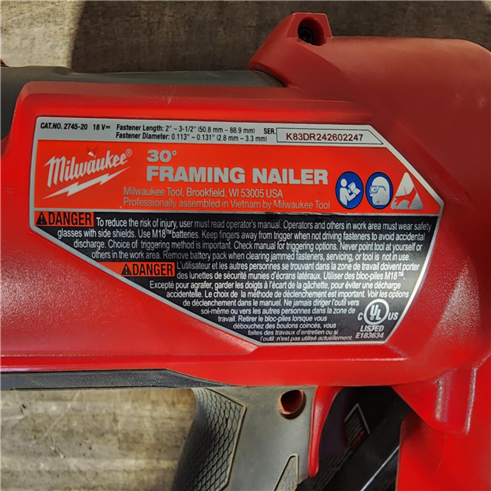 HOUSTON LOCATION - AS-IS M18 FUEL 3-1/2 in. 18-Volt 30-Degree Lithium-Ion Brushless Cordless Framing Nailer (Tool-Only)