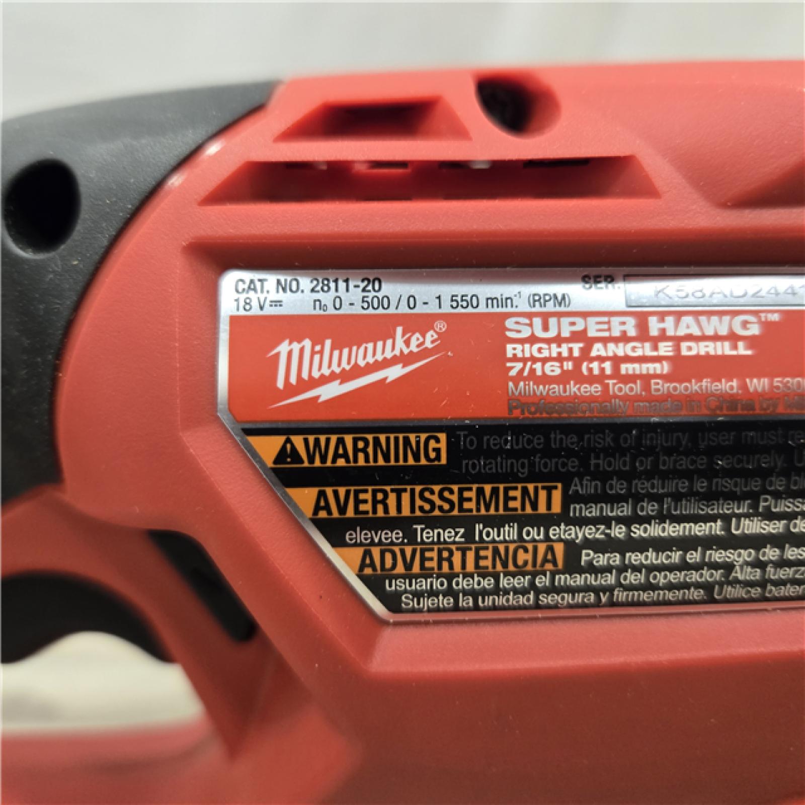 AS-IS M18 FUEL 18V Cordless GEN 2 SUPER HAWG 7/16 in. Right Angle Drill (Tool-Only)