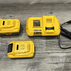 AS-IS DEWALT 20V XR Lithium-Ion Starter Pack with 8.0 Ah and 4.0 Ah Battery Packs and Charger