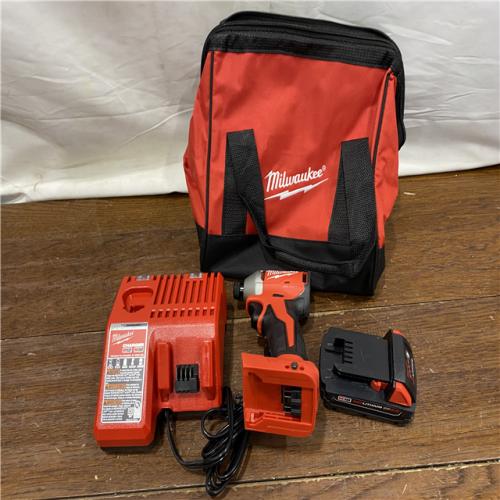 AS-IS Milwaukee M18 Compact Brushless 1/4  Hex Impact Driver Kit