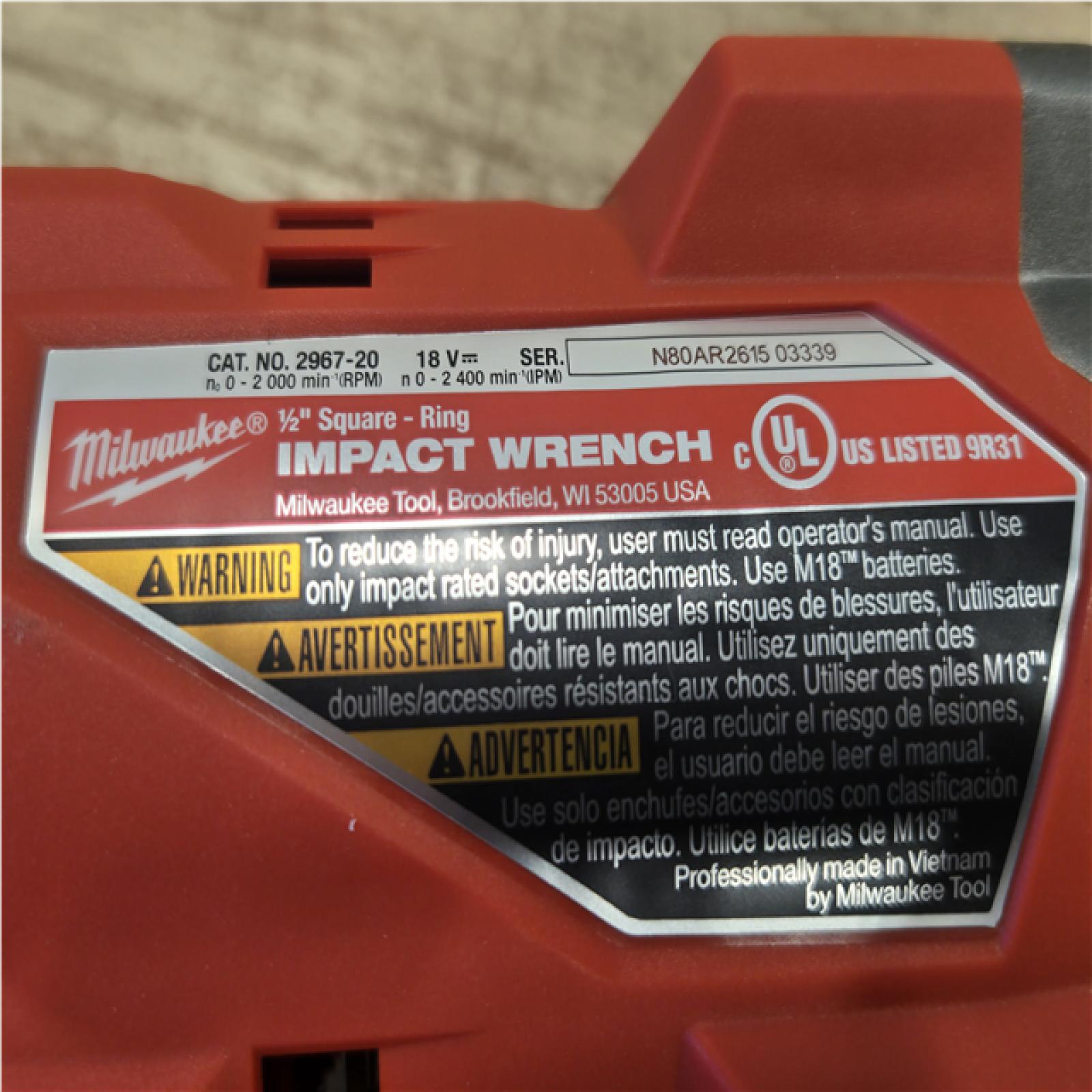 AS-IS Milwaukee FUEL 18V Lithium-Ion Brushless Cordless 1/2 in. Impact Wrench with Friction Ring (Tool-Only)