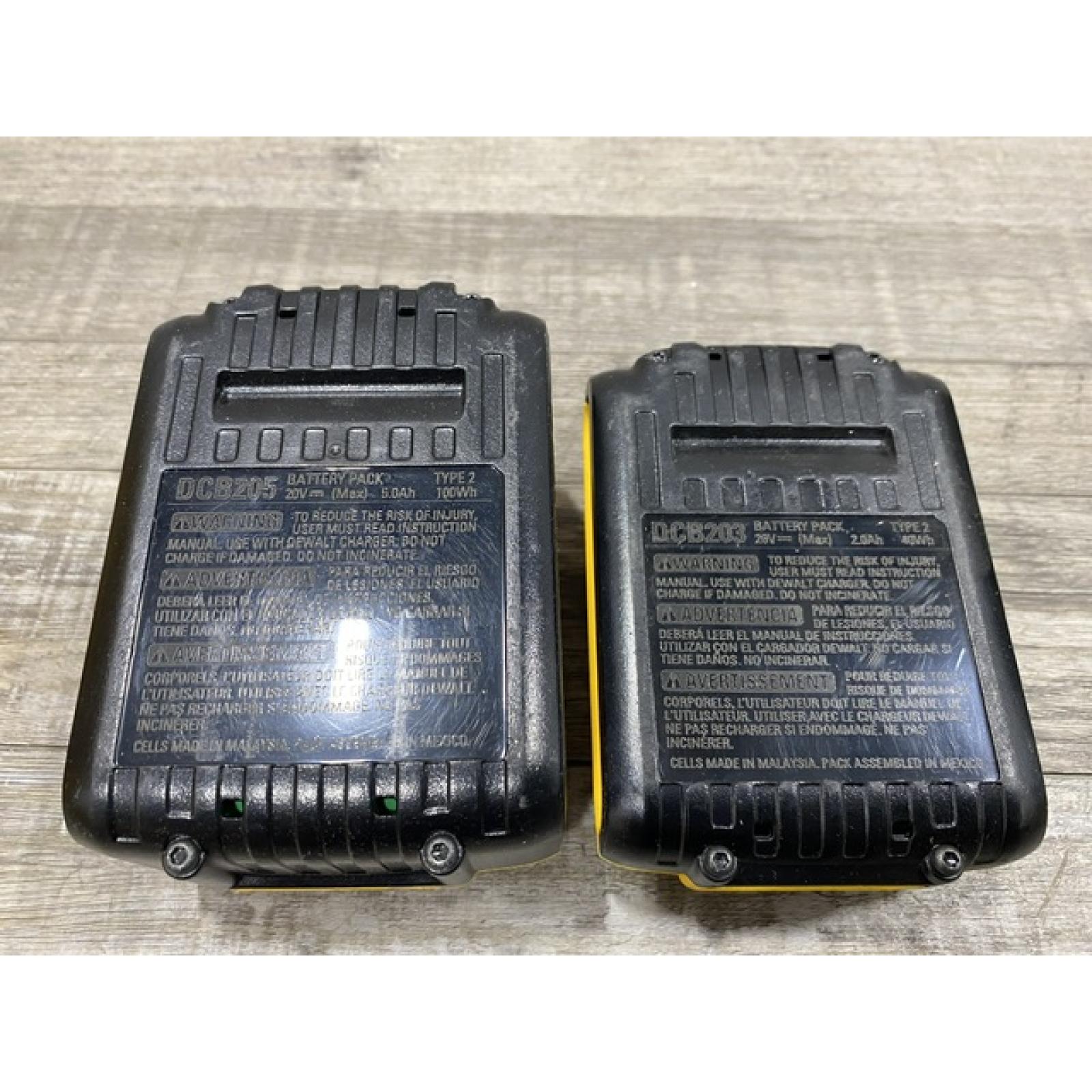 AS-IS DEWALT 20V MAX Lithium-Ion Battery Kit with 5.0Ah and 2.0Ah Battery and Charger