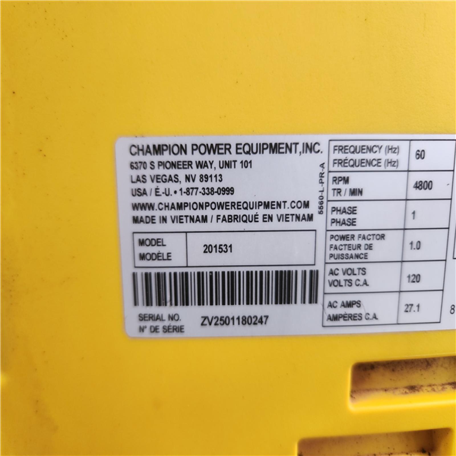 Phoenix Champion Power Equipment 4500/3250-Watt Recoil Start Gasoline/Propane Powered Dual Fuel Inverter Generator with Quiet Technology and CO Shield