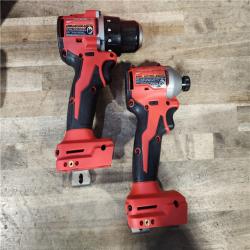 HOUSTON LOCATION - AS-IS Milwaukee M18 18V Lithium-Ion Brushless Cordless Compact Drill/Impact Combo Kit (2-Tool) W/(2) 2.0 Ah Batteries  Charger & Bag