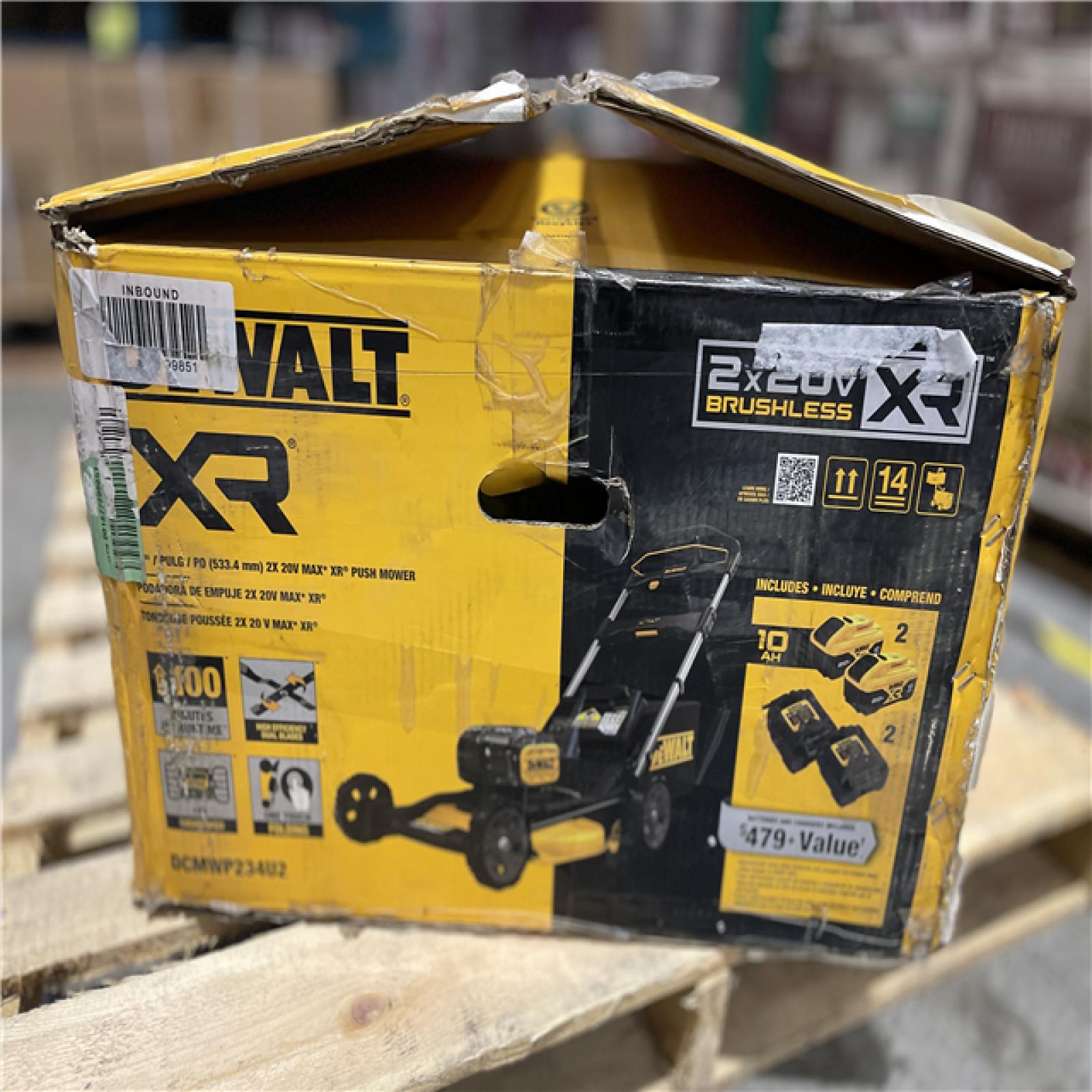 Dallas Location - As-Is DEWALT 2x20V MAX 21 in.Lawn Mower Kit with (2) 10 Ah Batteries and Chargers