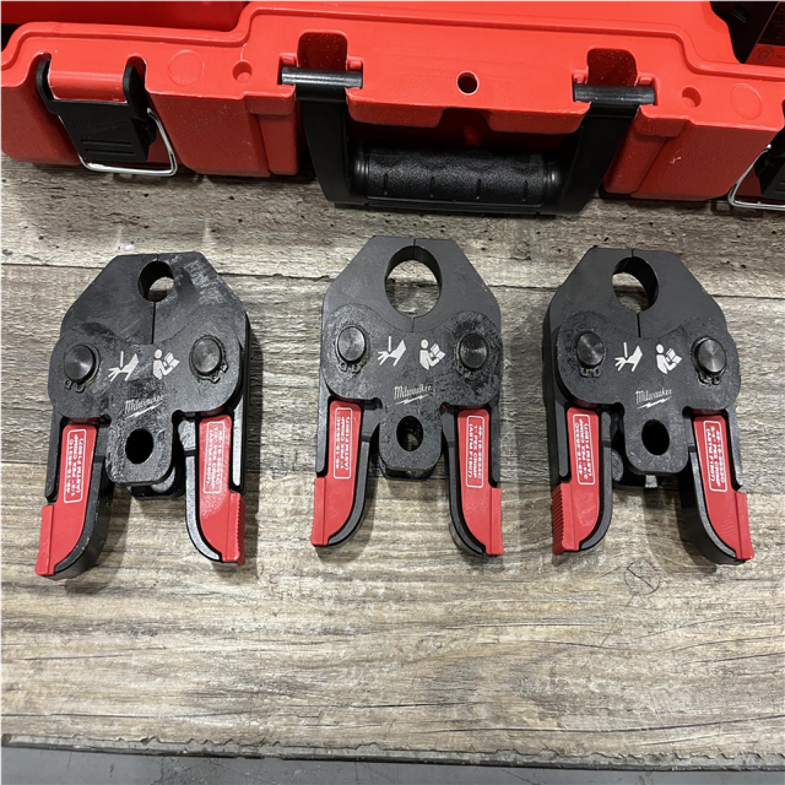 AS-IS Milwaukee 18V Lithium-Ion Cordless Short Throw Press Tool with 3 PEX Crimp Jaws Kit