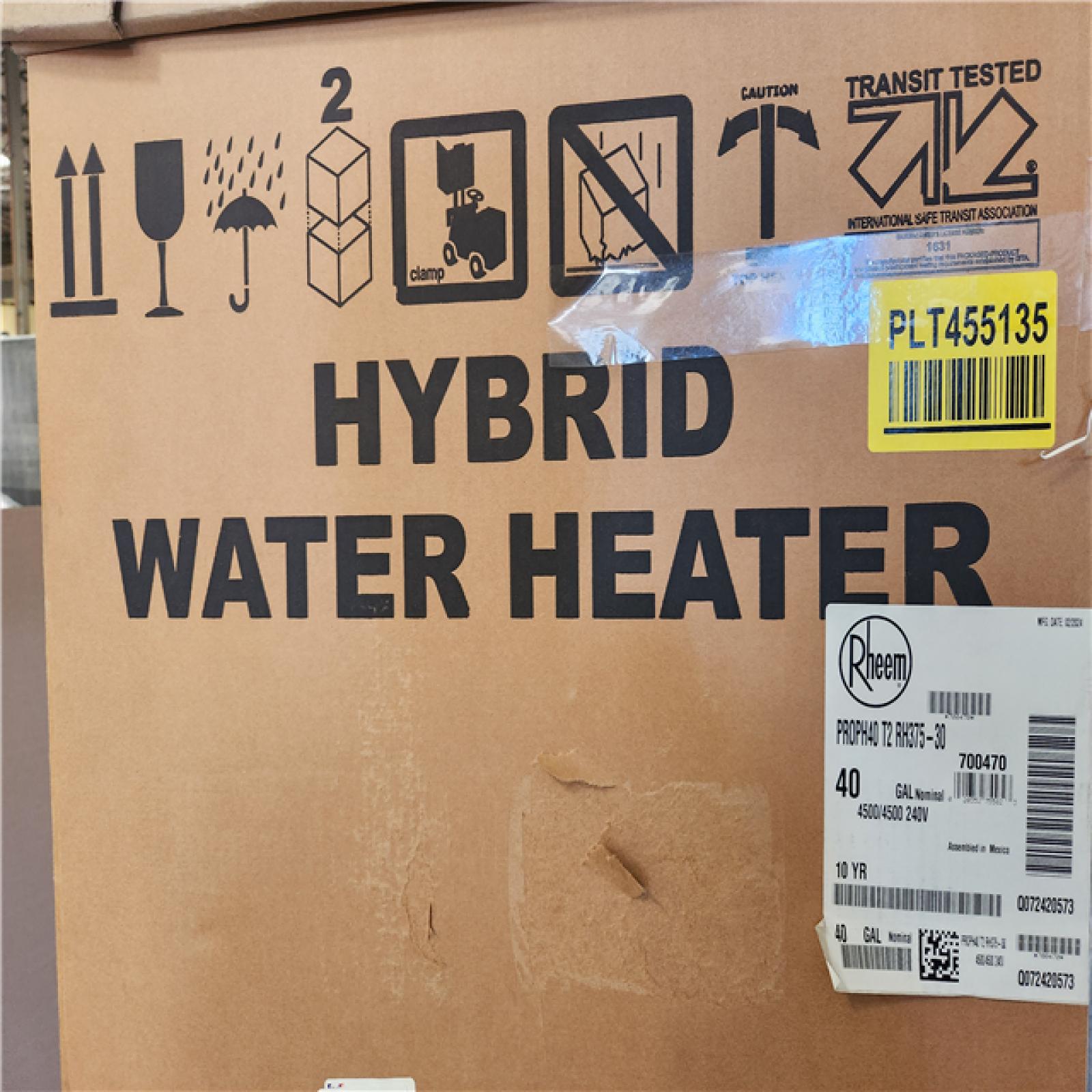 Phoenix NEW Rheem ProTerra 40 Gal. Smart High Efficiency Hybrid Heat Pump Water Heater w/ Leak Detection & Auto Shutoff - 10-Year Warranty