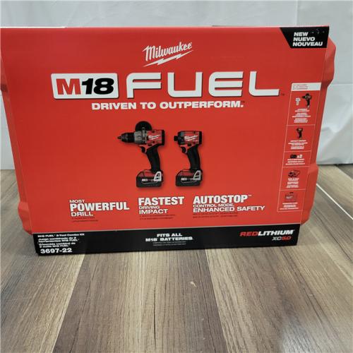 AS-IS Milwaukee M18 FUEL 18V Lithium-Ion Brushless Cordless Hammer Drill and Impact Driver Combo Kit (2-Tool) with 2 Batteries