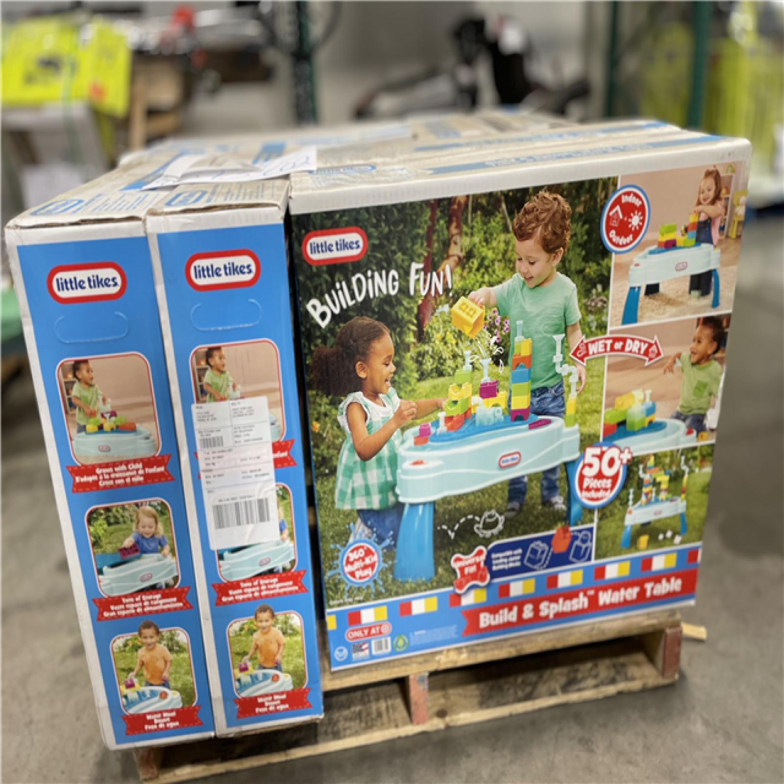 DALLAS LOCATION -NEW! LITTLE TIKES BUILD AND SPLASH DELUXE WATER TABLE WITH BLOCK SET 50PC  PALLET-(8 UNITS)