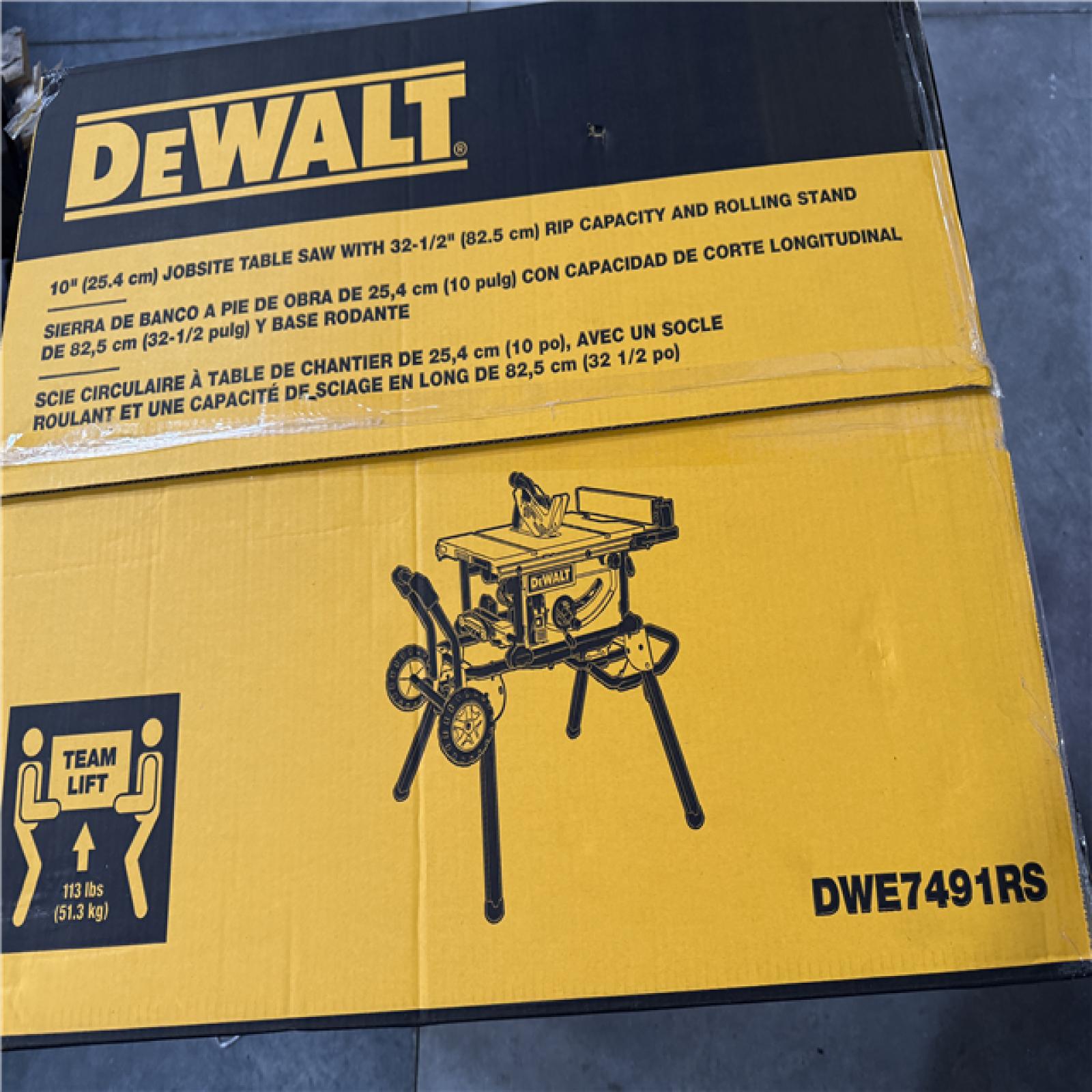 Caifornia NEW DeWalt 10 Jobsite Table Saw with 32-1/2 RIP Capacity and Rolling Stand