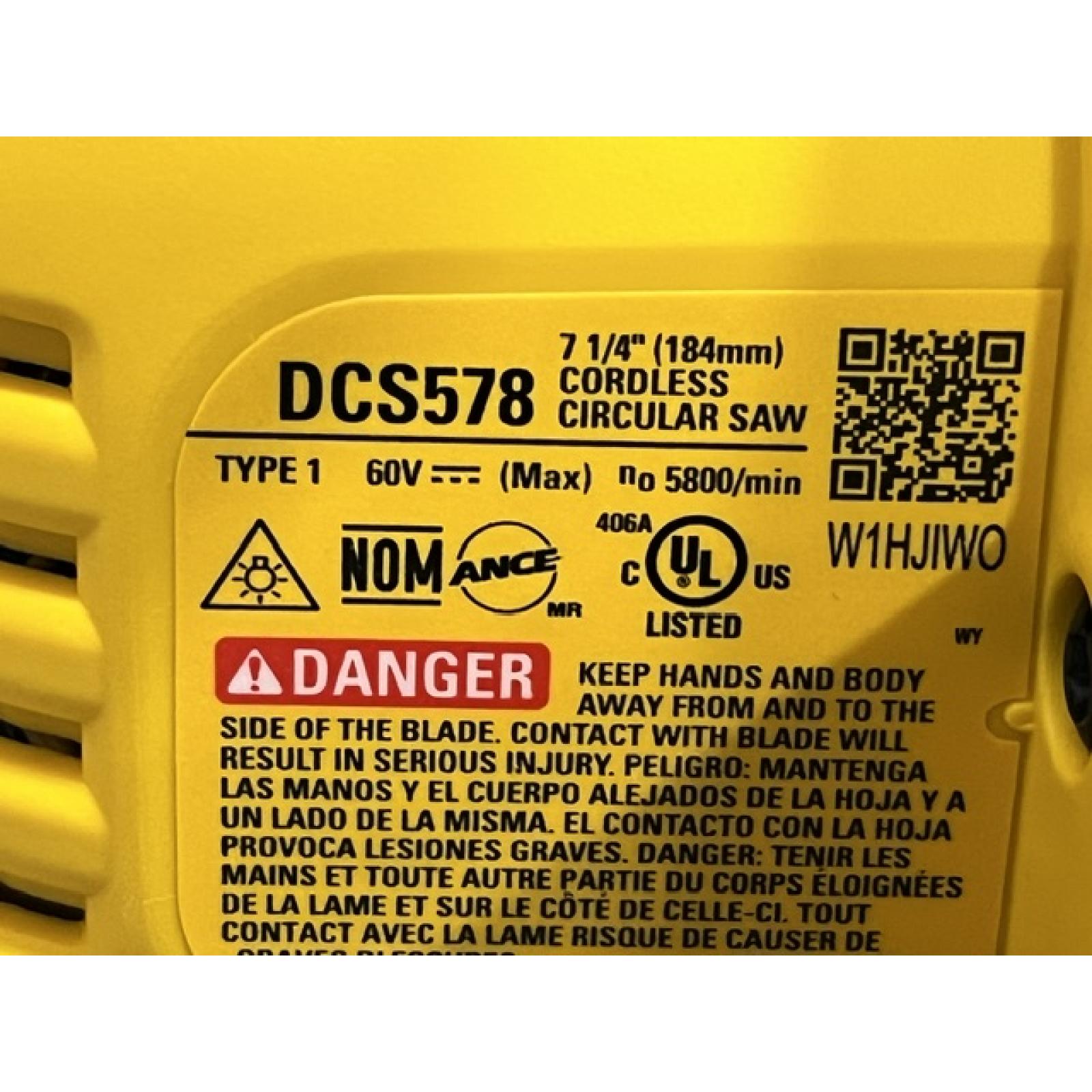 AS-IS DEWALT FLEXVOLT 60V MAX Cordless Brushless 7-1/4 in. Circular Saw with Brake (Tool Only)
